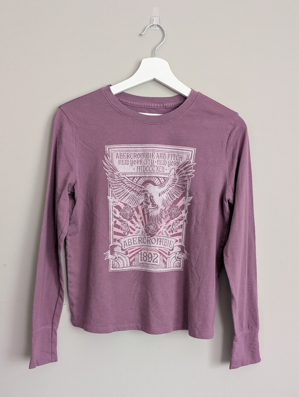abercrombie kids Purple Long Sleeve Graphic Tee Size 13/14